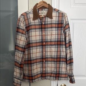 Madewell Plaid Flannel Shirt - Brown and Blue